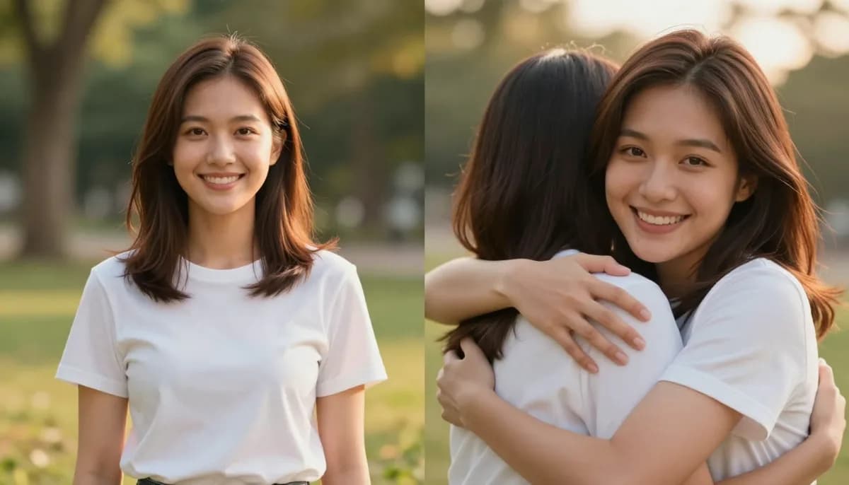 AI hug video maintaining original face identity and appearance