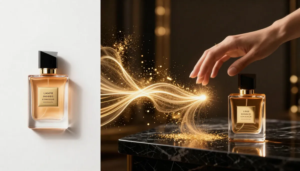 Product photo transformed into a cinematic AI video showing a luxury item with dynamic lighting and camera movement