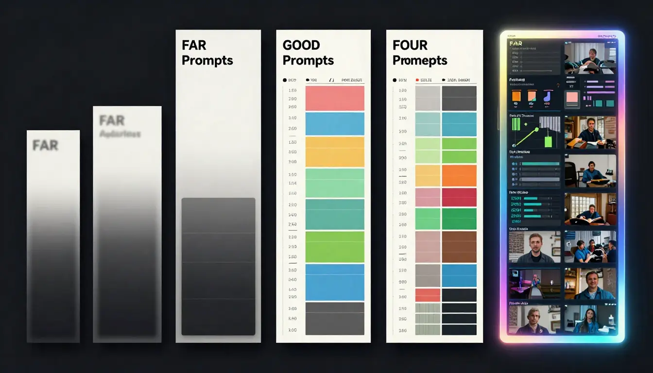 Comparison chart of 5 AI video prompt generation approaches: Seedance, ChatGPT/Claude, PromptHero, Runway, and Pika, scored across specialization, output format, and integration