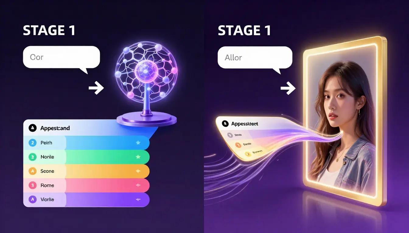 Seedance prompt generator to AI image generator to video generator workflow diagram showing one-click pipeline from text idea to animated video