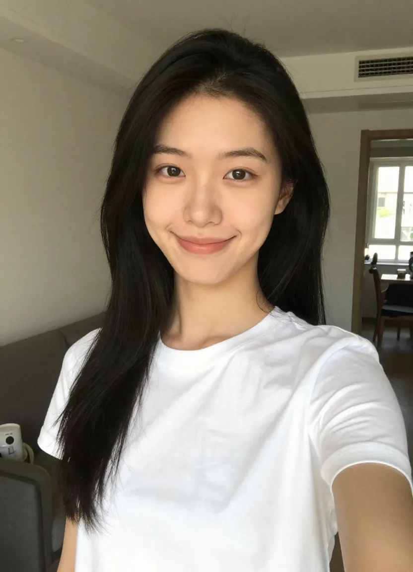 Before: casual everyday selfie of a young woman - original photo input for Seedance Image-to-Video