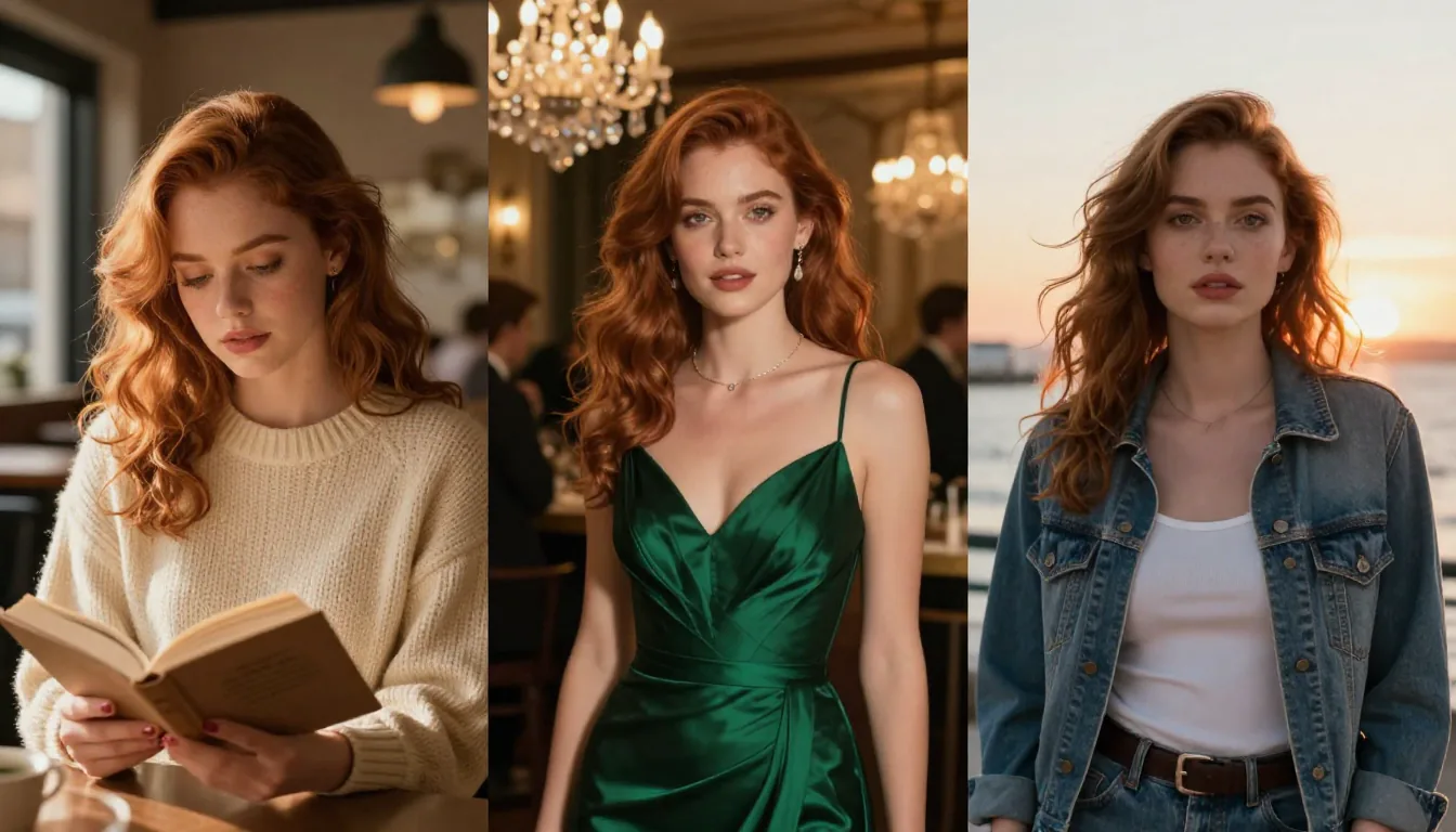 Seedance AI character consistency across three scenes - same woman in hotel suite, Santorini balcony, and Tokyo bar