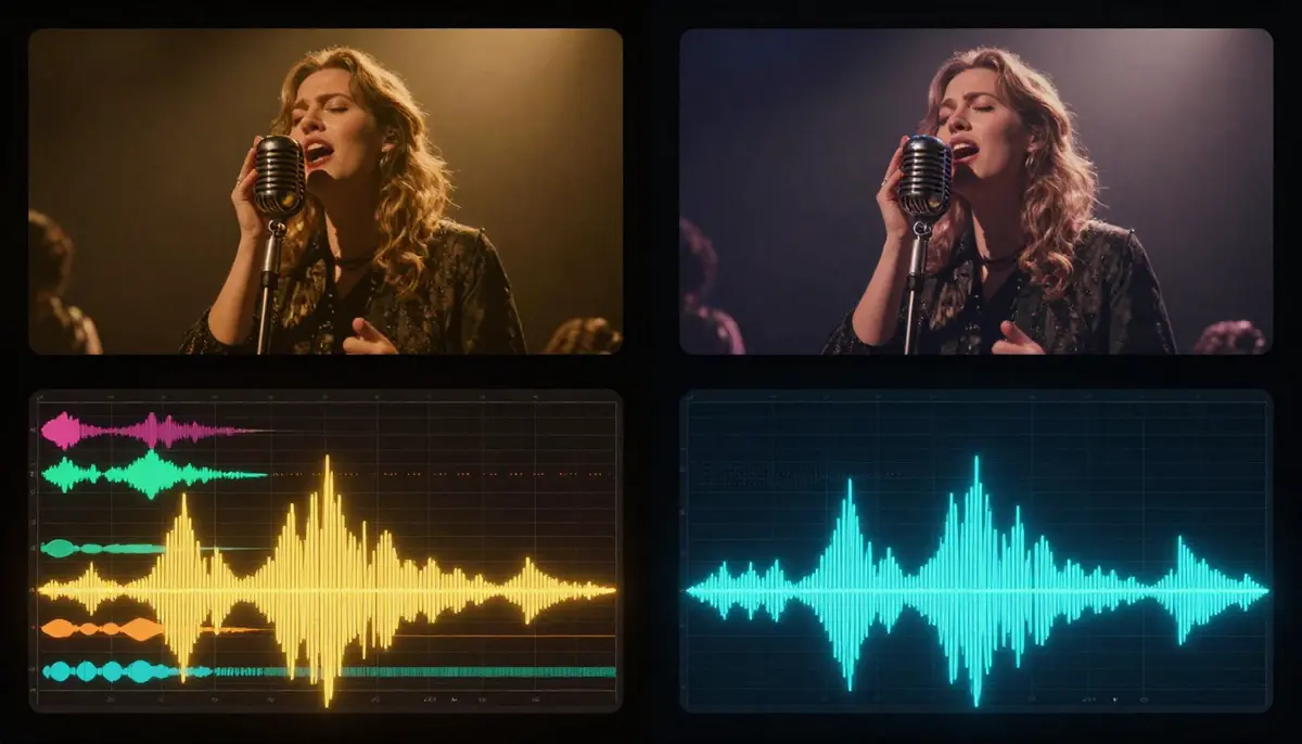 Audio generation comparison between Seedance and Veo 3 showing waveform visualization and audio capabilities
