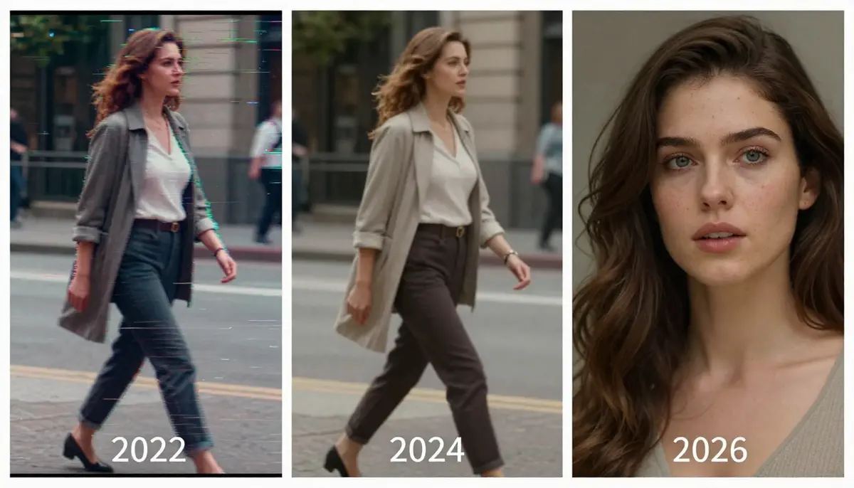 Zeitleiste der Entwicklung der KI-Text-zu-Video-Technologie: GAN-Ära: Unscharfe Ergebnisse Diffusionsmodell-Ära: Qualitätssprung DiT-Ära: Filmreife Bilder